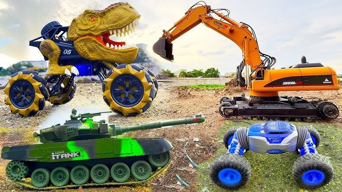 Khám phá đa dạng phương tiện cơ giới: Ô tô, máy cẩu và xe tăng