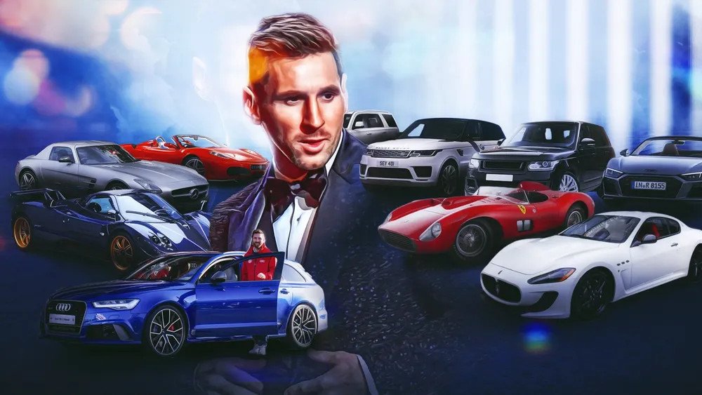 Hình ảnh tổng quan về bộ sưu tập xe ô tô của Messi, biểu tượng của sự sang trọng