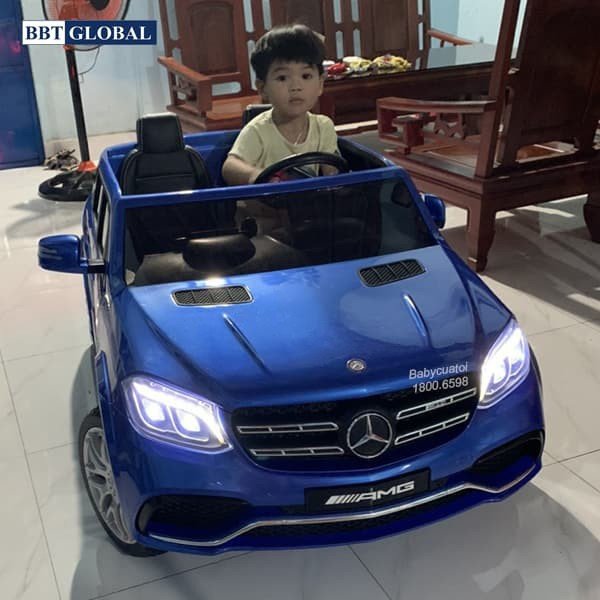 Xe ô tô Mercedes AMG điện trẻ em phiên bản GLS 63 chi tiết đầu xe