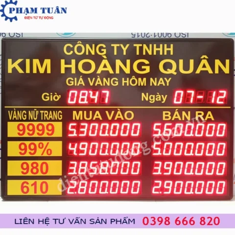 Bảng giá vàng kim hoàn chi tiết