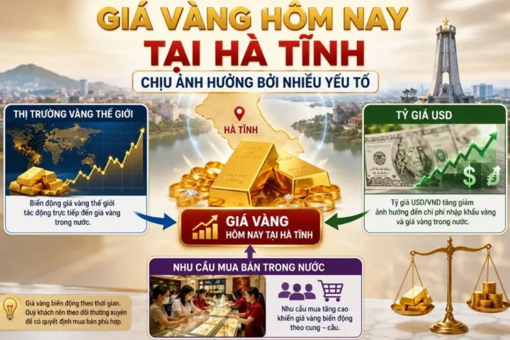 Biểu đồ xu hướng giá vàng tại Hà Tĩnh