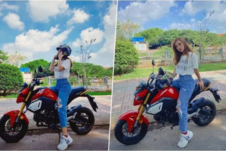 Chiếc Honda MSX 125 GROM màu hồng cá tính