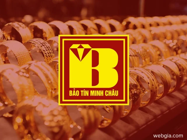 Cửa hàng Bảo Tín Minh Châu trưng bày vàng SJC
