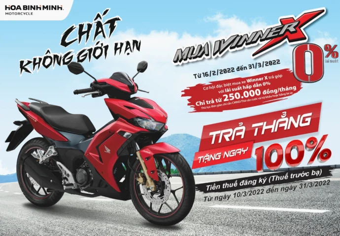 Honda Winner X V3 di chuyển trên đường cao tốc