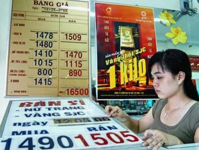 Nhà đầu tư xem xét biểu đồ giá vàng