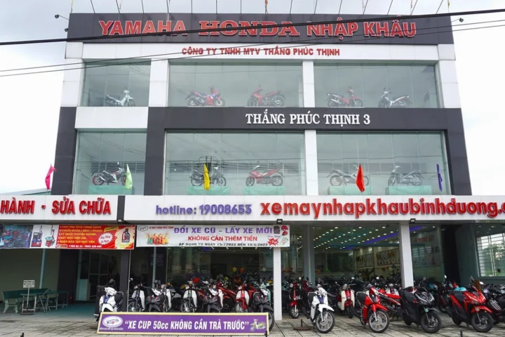 Showroom xe máy tại Bình Dương