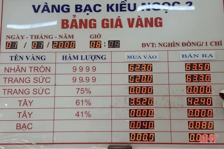 Tiệm vàng tại Hà Tĩnh với nhiều sản phẩm vàng
