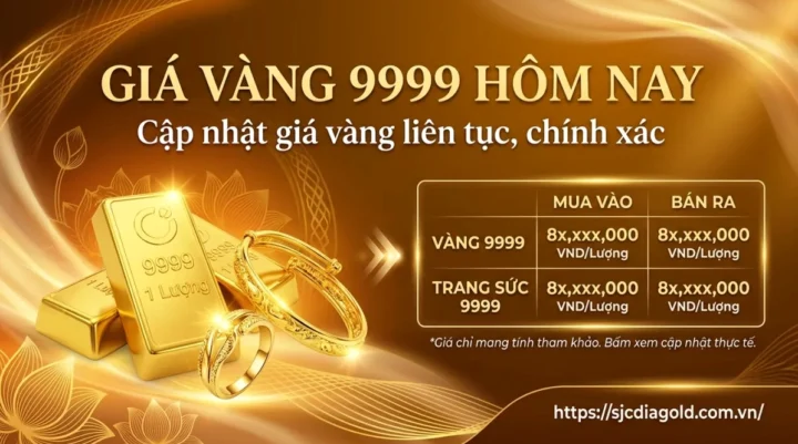 Giá vàng 9999 hôm nay tại Vinh: Cập nhật 2026 Biểu đồ giá vàng 9999 hôm nay