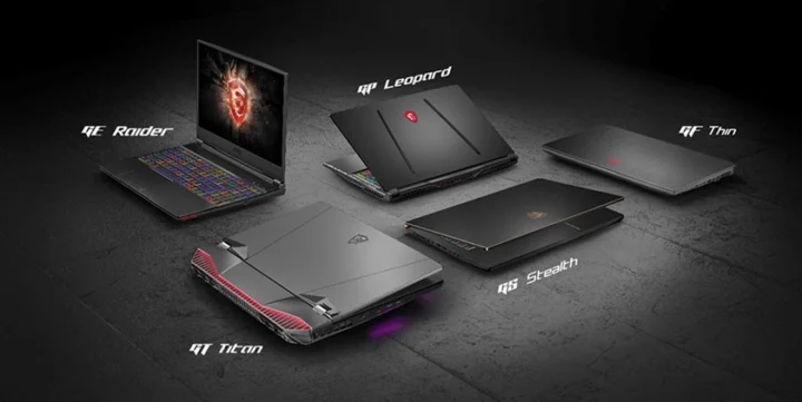 Cận cảnh laptop MSI với thiết kế gaming đặc trưng