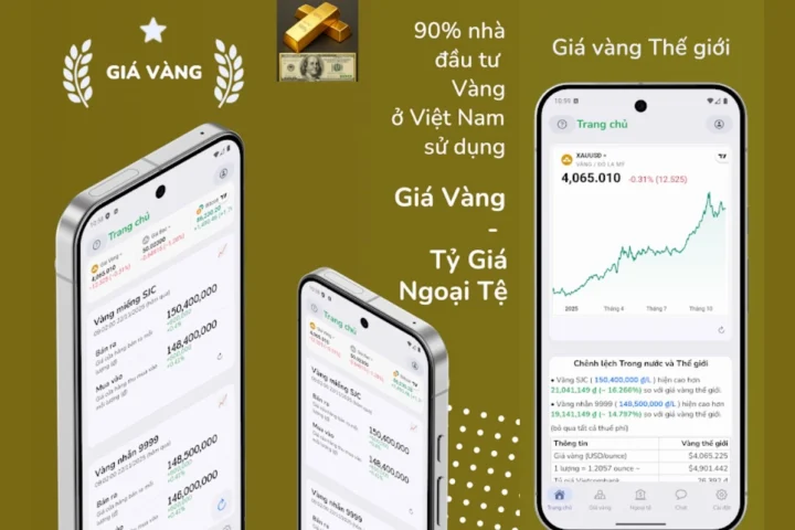 Giao diện cảnh báo giá vàng trên điện thoại