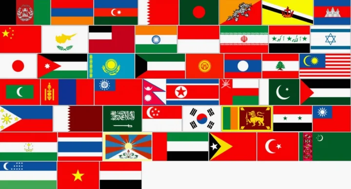 Châu Á Có Những Nước Nào? Khám Phá 49 Quốc Gia Hấp Dẫn Năm 2026 Lá cờ các nước châu Á