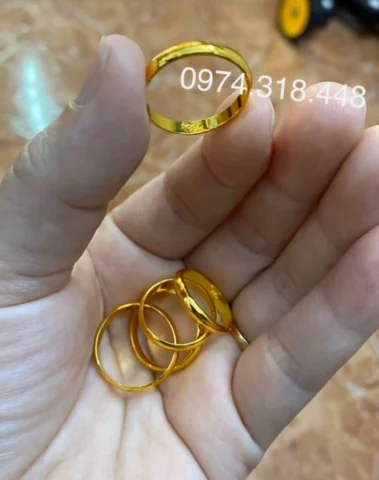 Nhẫn 5 phân vàng hồng thiết kế tối giản