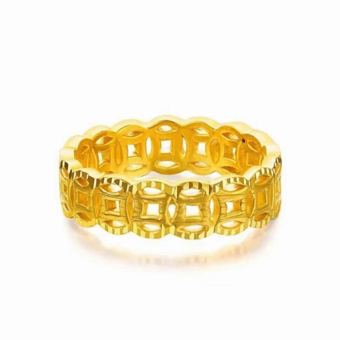 Nhẫn kim tiền vàng 9999 sang trọng