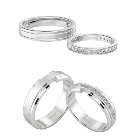 Nhẫn vàng trắng 18k cao cấp