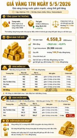 Đồ thị giá vàng biến động