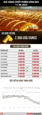 Đồ thị giá vàng thế giới hôm nay