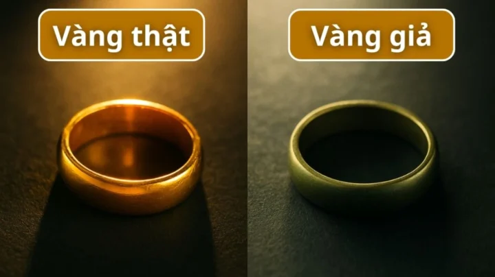 Quan sát vàng dưới ánh sáng để nhận biết thật giả