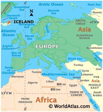 Vị trí địa lý của Iceland